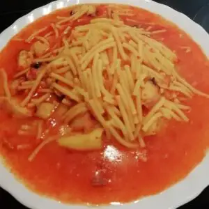Fideos con pulpo