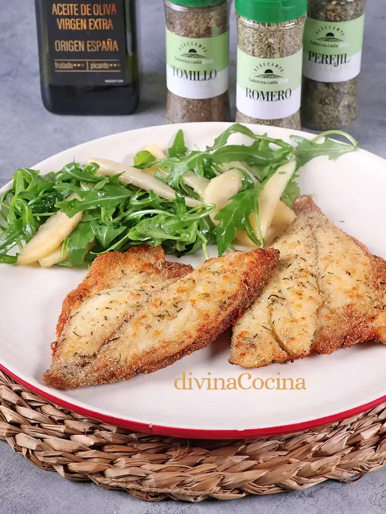 Filetes de dorada al horno con costra de hierbas