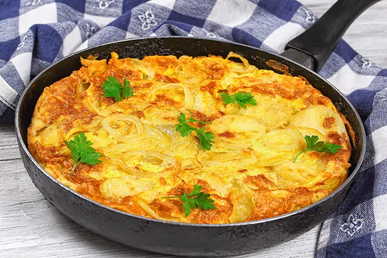 Frittata de patatas y cebolla