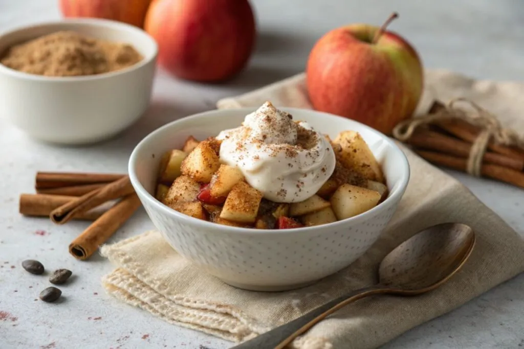 Manzana asada con canela y yogur en airfryer
