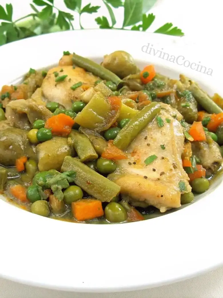 Pollo a la jardinera